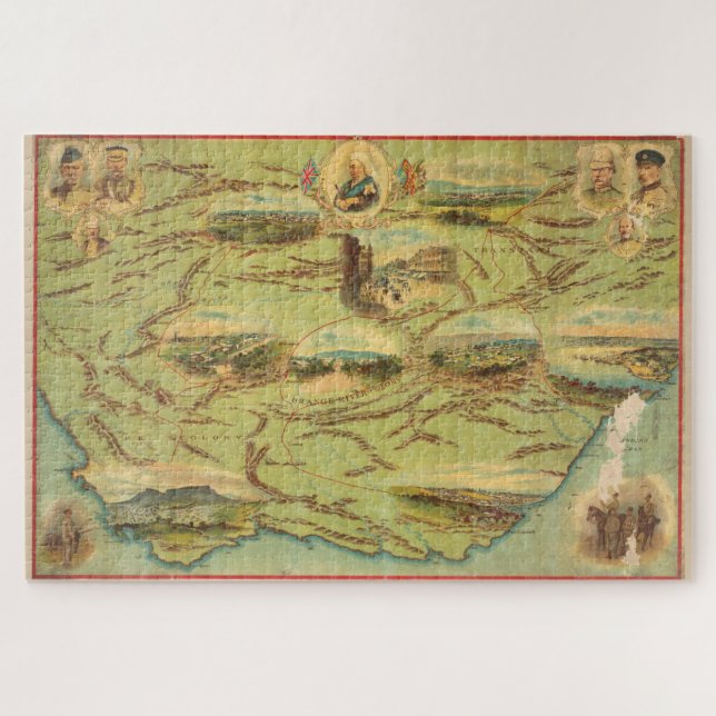 Vintage Map of South Africa (1900) Jigsaw Puzzle (Horizontal)
