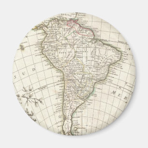 Vintage Map of South America (1762) Magnet