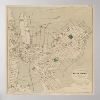 Vintage Map Of South Boston (1880) Poster by Alleycatshirts at Zazzle