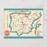 Vintage Map of Spain