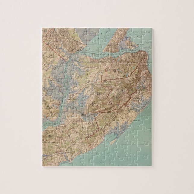 Vintage Map of Staten Island (1891) Jigsaw Puzzle (Vertical)