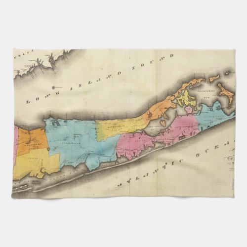 Vintage Map of Suffolk New York 1829 Towel