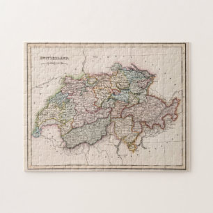 Vintage Map of Switzerland (1832) Jigsaw Puzzle