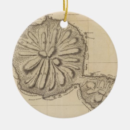 Vintage Map Of Tahiti (1773) Ceramic Ornament