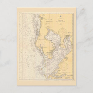 Vintage map of Tampa Bay, Florida Postcard