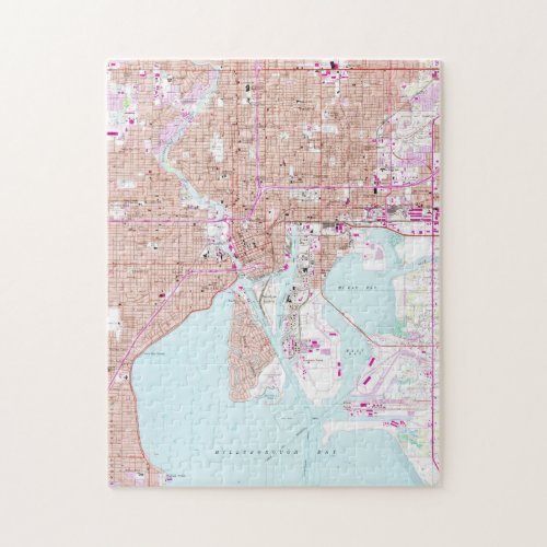 Vintage Map of Tampa Florida 1956 Jigsaw Puzzle