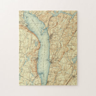 Vintage Map of Tarrytown NY & The Hudson River Jigsaw Puzzle