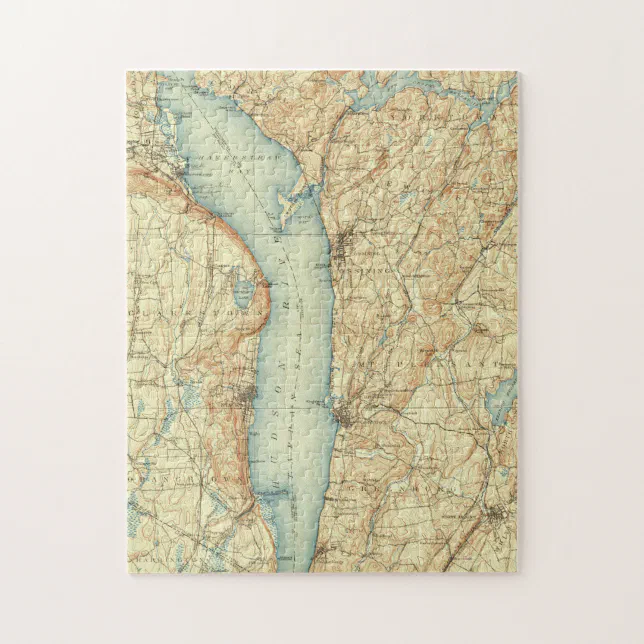 Vintage Map of Tarrytown NY The Hudson River Jigsaw Puzzle Zazzle