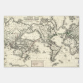 Vintage Map of Telegraph Lines Poster Wrapping Paper Sheets (Front 3)