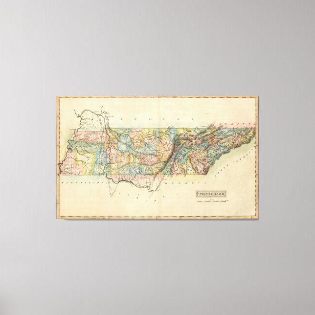 Vintage Map of Tennessee (1822) Canvas Print (Front)