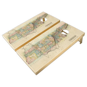 Vintage Map of Tennessee (1822) Cornhole Set