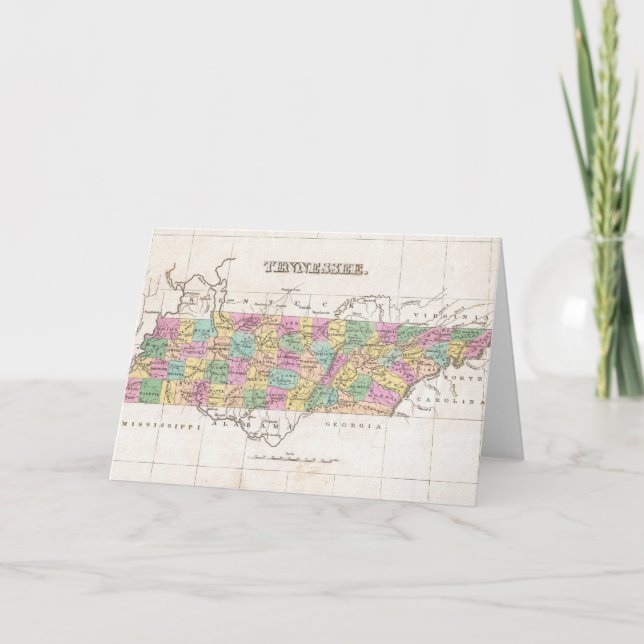 Vintage Map of Tennessee (1827) Card (Front)