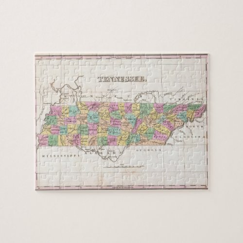 Vintage Map of Tennessee 1827 Jigsaw Puzzle