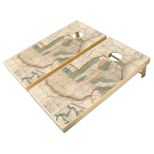 Vintage Map of Texas (1835) Cornhole Set
