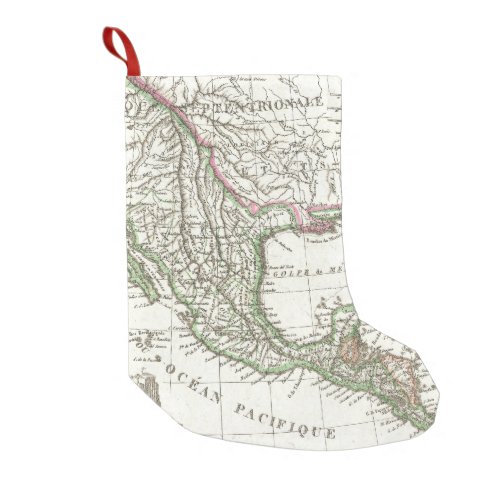 Vintage Map of Texas and Mexico Territories 1810 Small Christmas Stocking