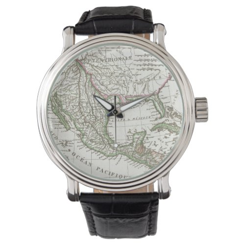 Vintage Map of Texas and Mexico Territories 1810 Watch