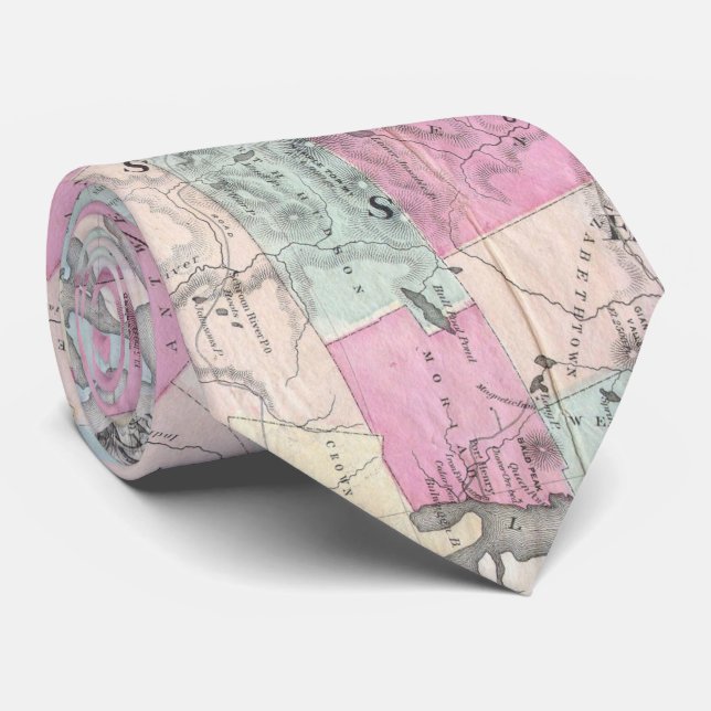 Vintage Map of The Adirondack Mountains (1867) Tie (Rolled)