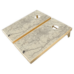 Vintage Map of The Adirondack Mountains (1874) Cornhole Set