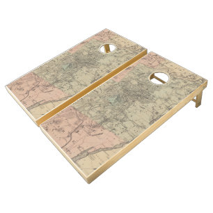 Vintage Map of The Adirondack Mountains (1879) Cornhole Set