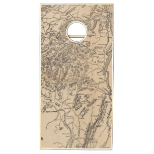 Vintage Map of The Adirondack Mountains (1880) V.2 Cornhole Set