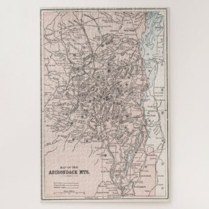 Vintage Map of The Adirondack Mountains (1901) Jigsaw Puzzle