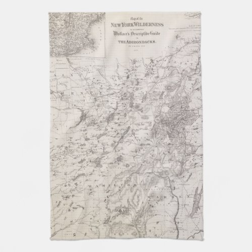 Vintage Map of the Adirondacks New York Kitchen Towel