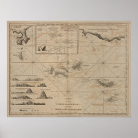 Vintage Map of The Azores Islands (1775)