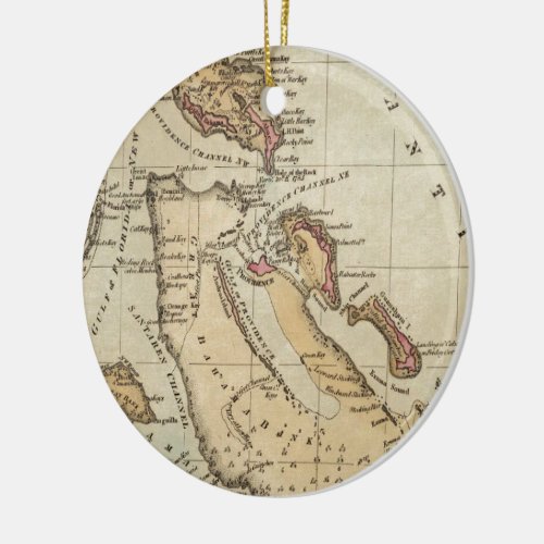 Vintage Map of The Bahamas 1823 Ceramic Ornament