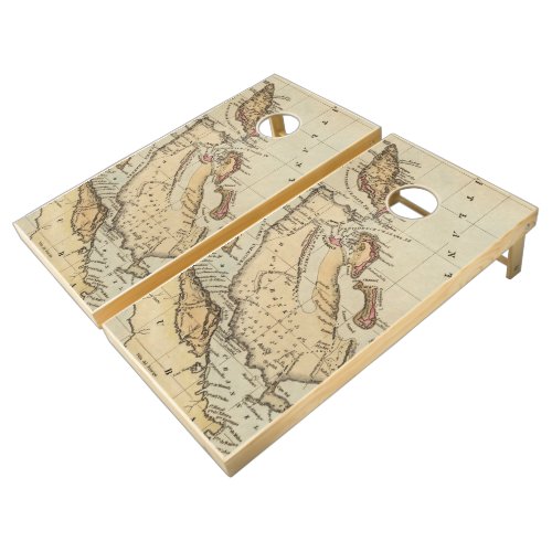 Vintage Map of The Bahamas 1823 Cornhole Set