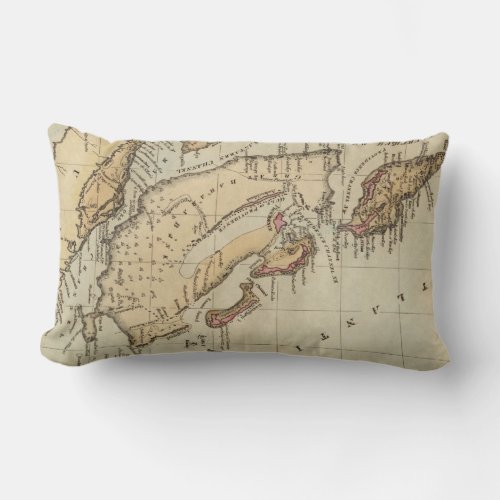 Vintage Map of The Bahamas 1823 Lumbar Pillow