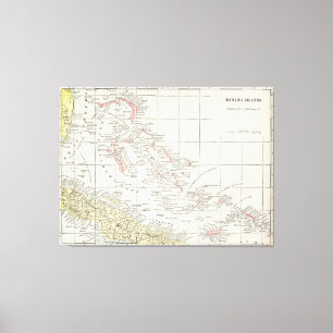 Vintage Map of The Bahamas (1901) Canvas Print