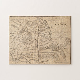 Vintage Map of The Battle of Bull Run (1861) Jigsaw Puzzle