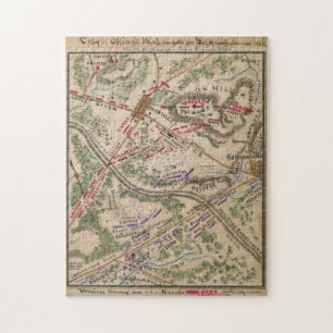 Vintage Map of The Battle of Chantilly (1865) Jigsaw Puzzle