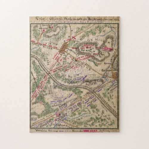 Vintage Map of The Battle of Chantilly 1865 Jigsaw Puzzle