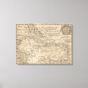 Vintage Map of The Caribbean (1763) Canvas Print