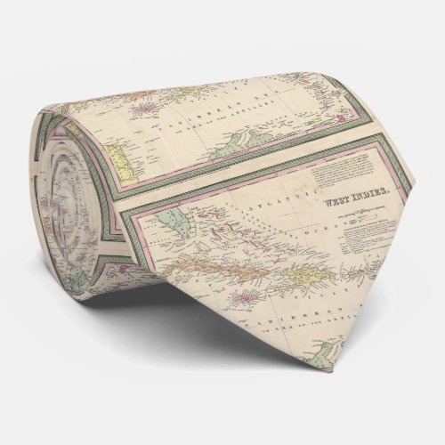 Vintage Map of The Caribbean 1850 Tie