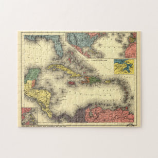 Vintage Map of The Caribbean (1898) Jigsaw Puzzle