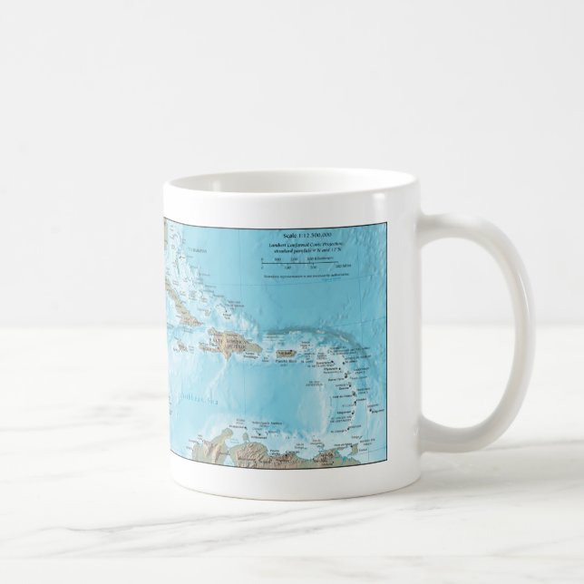 Vintage Map of the Caribbean - U.S. Coffee Mug (Right)