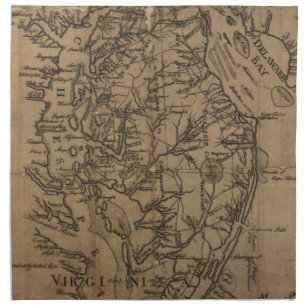 Vintage Map of The Chesapeake Bay (1778) Napkin