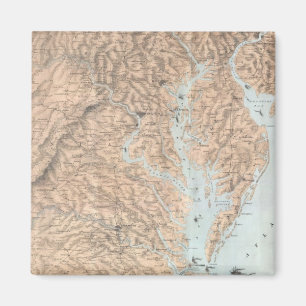 Vintage Map of The Chesapeake Bay (1861) Magnet