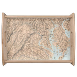 Vintage Map of The Chesapeake Bay (1861) Serving Tray