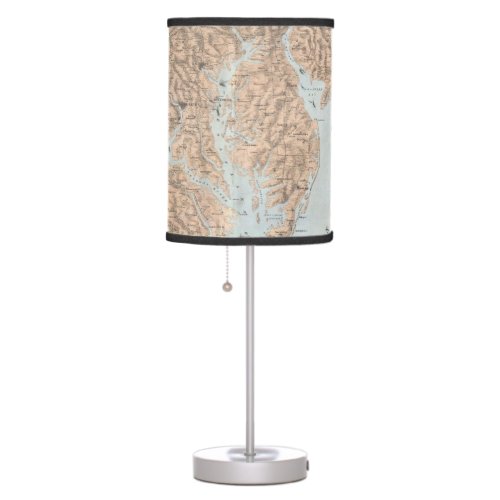 Vintage Map of The Chesapeake Bay 1861 Table Lamp