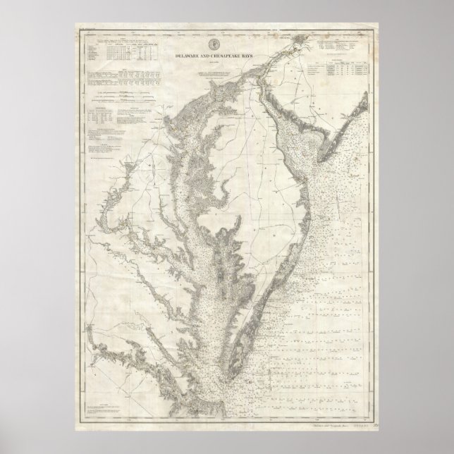 Vintage Map of The Chesapeake Bay (1893) Poster (Front)