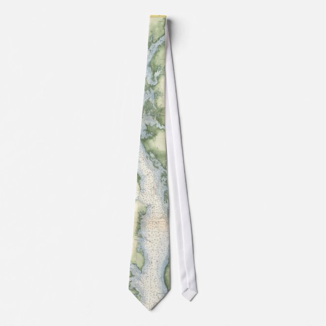 Vintage Map of the Chesapeake Bay Neck Tie (Front)