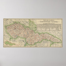 Vintage Map of The Czech Republic (1920) Poster