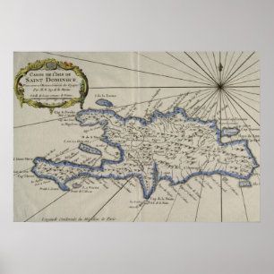 Vintage Map of The Dominican Republic (1750) Poster