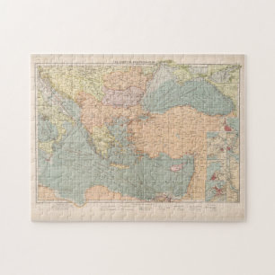 Vintage Map of The Eastern Mediterranean Ports Jigsaw Puzzle