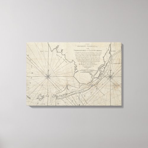 Vintage Map of The Florida Keys 1771 2 Canvas Print