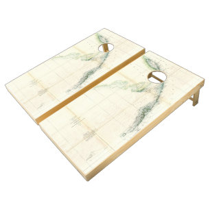 Vintage Map of The Florida Keys (1859) Cornhole Set