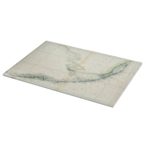 Vintage Map of The Florida Keys 1859 Cutting Board